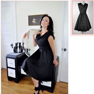 2XL Heart of Haute Black Vintage Cowl Neck Dress